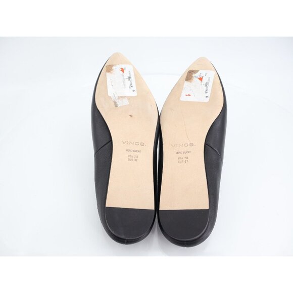 VINCE Cay Slip On Mule Black Leather Pointed Toe Flat Size 7M - Picture 9 of 13